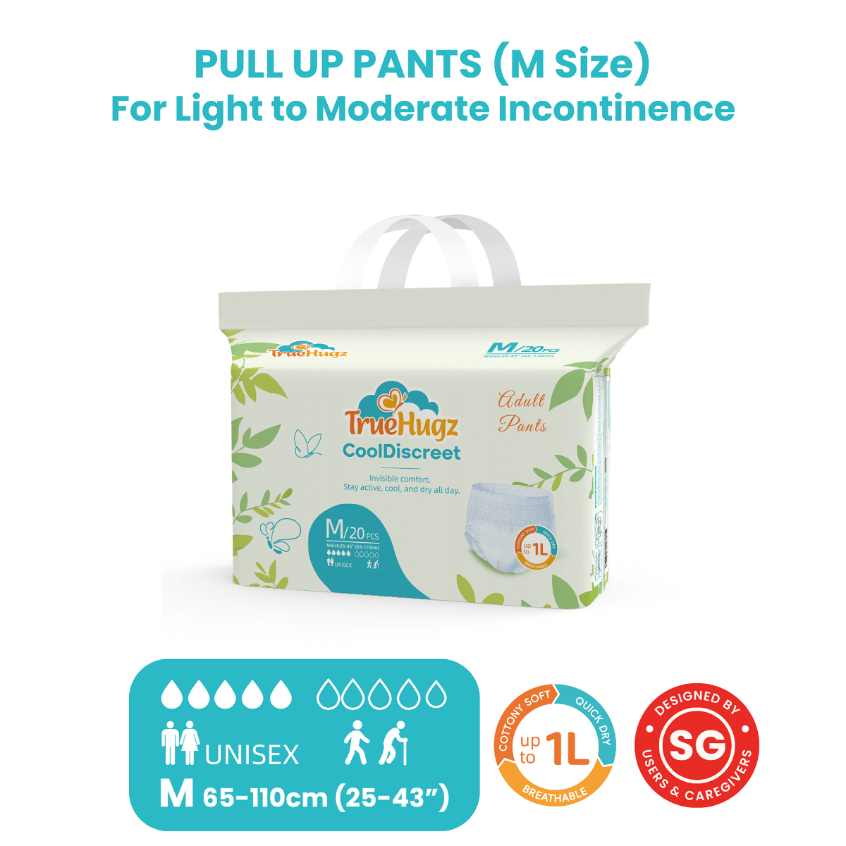 TrueHugz CoolDiscreet (Adult Pull Up Pants – 20 Pieces) - Image 3