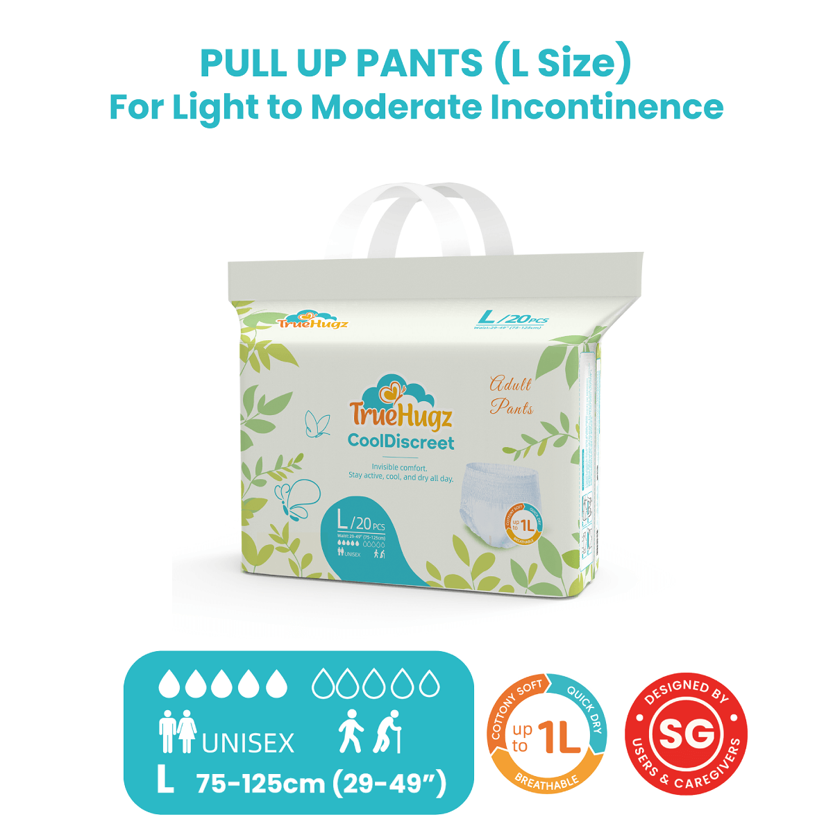 TrueHugz CoolDiscreet (Adult Pull Up Pants – 20 Pieces) - Image 4